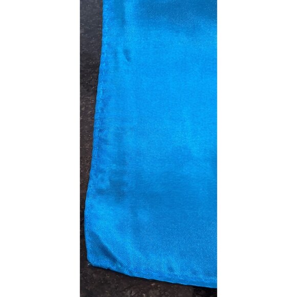 Vintage Scarf Blue Red Pink Floral Design Handmade 100% Acetate Rolled Hem NWOT - Picture 5 of 10